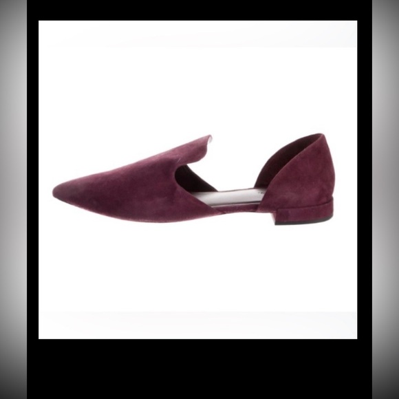 Vince Shoes - Vince Damris d'Orsay Suede Leather Flats Short Heels Pointed Toe Burgundy Size 5